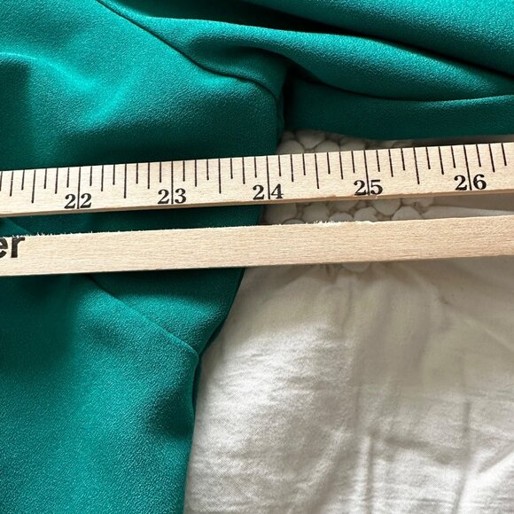 Susan Graver Stretch Woven Button Front Long Sleeve Teal Shirt Size 20 - Picture 7 of 11